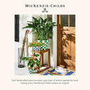MACKENZIE-CHILDS Flowerpot, Decorative Garden Pot for Growing Plants, Green-and-White Emerald Check by GreenHaven Gardens
