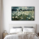 SIGNWIN 30"x60" Extra Large Framed Wall Art White Wildflower Field in Impressionist Style, Soft Floral Landscape for Home Living Room Bedroom Decor (Frame Assembly Required) by CozyNest Decor