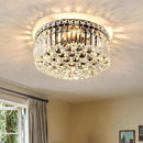 4-Light Black Crystal Chandeliers Flush Mount Chandelier Light Fixture with K9 Crystals Modern Ceiling Lights Elegant Round Lamp for Bedroom,Hallway,Bar,Living Room,Dining Room,H5.9 xW13.7 by CozyNest Decor