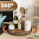 Acacia Wood 12" Lazy Susan Turntable Organizer for Table Top, Farmhouse Round Wooden Lazy Susan for Cabinet Kitchen Centerpieces Coffee Table, for Condiments Spices, Bathroom Vanity Tray Decor by CozyNest Decor