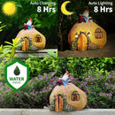 mopha Garden House Statues, Funny Gnome Fairy Garden Lights Figurine,Resin Solar Powered Outdoor Decor Patio Yard Lawn Ornament Decoration by GreenHaven Gardens