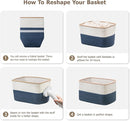 UBBCARE 4 Pack Baskets for Organizing, Woven Storage Baskets for Toys and Towel, Rectangle Cotton Rope Basket with Handles, 15''L x10''W x9''H, Navy Blue by TinyTreasures Baby Boutique