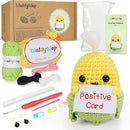 WaldyWop Beginners Crochet Kit for Kids & Adults w/Positive Card - Easy Crochet Starter Kit w/Pre-Started Yarn, Step-by-Step Video Tutorials - Craft Kits, Birthday Gifts for Girls Women, Cute Corn by TinyTreasures Baby Boutique