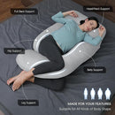 MOON PARK Pregnancy Pillows for Sleeping - U Shaped Full Body Maternity Pillow with Removable Cover - Support for Back, Legs, Belly, HIPS - 57 Inch - Light Grey - Cooling Cover by TinyTreasures Baby Boutique