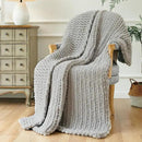 Esterra Chunky Knit Throw Blanket Newly Upgraded Heavy Tighter Version, Handmade Chenille Throw Super Soft, Thick Yarn Cable Knit Crochet Throw Blanket for Couch Bed Sofa (50"x60" Light Grey) by CozyNest Decor