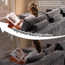 106" Cloud Sectional Couches for Living Room,Plush Corduroy Boneless Couch with Comfy Chaise,L Shaped Sofa in A Box No Assembly Require,Grey by CozyNest Decor
