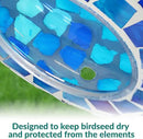 Sunnydaze 6-Inch Glass Mosaic Hanging Bird Feeder for Outdoors - Fly-Through Wild Bird Feeder - Blue Mosaic by GreenHaven Gardens
