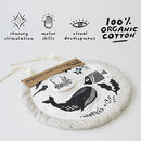 Wee Gallery Ocean Activity Pad Organic Baby Play Mat with Sensory Toys, High Contrast Newborn Essentials Soft Tummy Time Mat for Babies 0-12 Months, Visual and Motor Skill Development Toy by TinyTreasures Baby Boutique