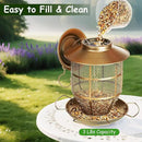 Bird Feeder for Outdoors, Funnel Style Wild Finch Feeders for Outside Hanging Courtyard Bird Watching, Metal Birdfeeder with Lid Fixing Buckle, 3Lbs Capacity by CozyNest Decor