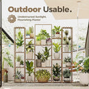 Bamworld Large Plant Shelf Plant Stand Indoor Hanging Tall Outdoor Plant Holder Wood for Multiple Plants Plant Rack for Living Room Garden Balcony Flower 17 Pots Wide by GreenHaven Gardens