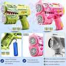 2 Pack Bubble Guns for Kids, Rechargeable LED Light Up Dinosaur Bubbles Machine Blower with 4 Bottles Refill Solution for Toddlers 4-8, Wedding Party Birthday Gift by TinyTreasures Baby Boutique