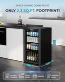 EUHOMY Beverage Refrigerator and Cooler, 128 Can Mini fridge with Glass Door, Small Refrigerator with Adjustable Shelves for Soda Beer or Wine, Home/Bar/Office, Black by CozyNest Decor