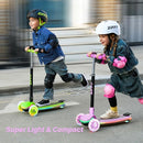 ZIFFY 3-Wheel Light-Up Kids Scooter, Kids Balance Scooter for Boys Girls with 20 Dynamic LED Lights, 4 Adjustable Height, Lean-to-Steer Design with Anti-Slip Wide Surface for Stability - Up to 110LBS by TinyTreasures Baby Boutique