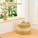 Handwoven Water Hyacinth Ottoman Pouf, Round Outdoor Footstool with Sturdy Frame, No Assembly Needed, Boho Accent Stool for Indoor & Outdoor Use – Patio, Balcony, Living Room (White) by CozyNest Decor
