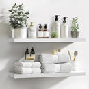 LaVie Home Floating Shelves, 24 Inch Wall Shelf Set of 2, Hanging Shelf with Invisible Brackets, Wall Decor for Bathroom, Bedroom, Living Room, Kitchen Storage, Modern White by CozyNest Decor