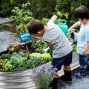 JERIA 2 Pcs 6×3×1ft Oval Raised Garden Bed,Galvanized Raised Garden Bed Kit Outdoor Metal Gardening Planter Box for Vegetable, Fruits, Flower，Herbs by GreenHaven Gardens