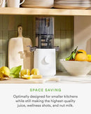 Nama J3 Compact Cold Press Juicer – Space Saving & Self Feeding for Hands-Free Operation – Lightweight, Portable Zero Waste Slow Masticating Juicer – Easy Cleanup & Assembly - White by CozyNest Decor