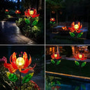 Solar Lights Outdoor Garden Decor, Solar Wind Spinner Yard Decorations for Outside, Lotus Windmill Pathway Lights with LED Cracked Crystal Ball Waterproof Flower Sculpture for Patio Lawn Garden Gifts by CozyNest Decor