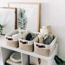 OrganiHaus Small Fabric Storage Baskets for Shelves 3 Pack, 12x8in Closet Storage Bins for Shelves, Cloth Baskets for Organizing, Linen Closet Organizers, Fabric Basket, Beige/White by CozyNest Decor