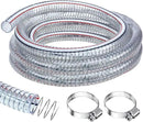 Frienda Heavy Duty Steel Wire Flexible Tubing with Fasteners PVC High Pressure Drain Hose Tube Pond Tubing Clear Wire Reinforced for Pond Bilge Pump Vacuum Suction Hose(3.3 Ft, 1 Inch Id) by GreenHaven Gardens