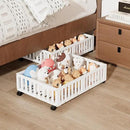 Bamboo Under Bed Storage with Wheels (2-Pack) – Rolling Underbed Shoe Organizer Box for Shoes, Blankets, Toys, Clothes Container Space-Saving Organizer Bins for Bedroom, Closet, Dorm, Nursery by CozyNest Decor