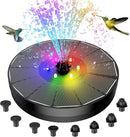 Solar Fountain, Powered Water 4W Pump for Bird Bath with LED Lights, 7 Nozzle and Fixer Hummingbird Garden, Pond, Pool, Fish Tank, , Black by GreenHaven Gardens
