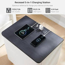 JXQTLINGMU 22" Modern Nightstand Set of 2 with Charging Station, Large Push-to-Open End Table, Wood Bedside Table, Curved Profile, Handleless 3 Drawer Night Stand for Bedroom, Living Room, Off White by CozyNest Decor