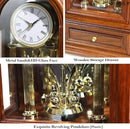 AYRELY® Wooden Table Anniversary Clock, Antique Shelf Clocks, Revolving Pendulum Mantel Clocks, Desk Grandfather Clock for Living Room, Home Decor Gift by CozyNest Decor
