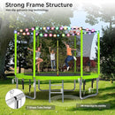 Upgraded 16FT 15FT 14FT 12FT 10FT 8FT Trampoline Outdoor with Basketball Hoop and Net, Capacity for 4-6 Kids and Adults by TinyTreasures Baby Boutique