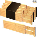 Utoplike Bamboo Drawer Dividers Large(Fits 18.6"-20.6" Drawer Inner Size, Height > 4.05"), Adjustable Kitchen Drawer Organizers for Clothing, Spring Loaded, 4 pcs by CozyNest Decor