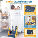 Orzbow 2-IN-1 Potty Training Seat with Step Stool, Height Adjustable Toilet Seat for Toddler, Potty Training with Splash Guard for Kids Boys Girls, Stability Ladder and Anti-Slip Pad, Yellow by TinyTreasures Baby Boutique
