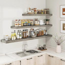 RICHFOCUS 72Inch Floating Shelves for Wall 1 Pack Shelves for Bedroom|Kitchen|Bathroom Wall Mounted Rustic Wood Floating Shelf with Invisible Brackets for Books|Storage|Decor, Grey