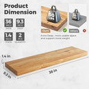 RICHFOCUS Elm Floating Shelves for Wall - 36" W x 9.3" D Rustic Solid Wood Shelves with Invisible Bracket, Wall-Mounted for Living Room, Bedroom, Kitchen Storage & Display, Set of 2, Natural by CozyNest Decor