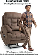Oversized Lazy Boy Recliner Chair, 4 Motor Recliner with Power Headrest and Lumbar, Nursing Lift Chair with Vibrating Massage and Heated Seat by CozyNest Decor