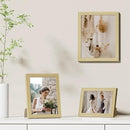 Vittanly 5x7 Picture Frames Set of 9, Shatter Resistant Plexiglass, Display 4x6 Pictures with Mat or 5x7 without Mat, Photo Frames for Wall or Tabletop, Engineered Wood, OAK by CozyNest Decor