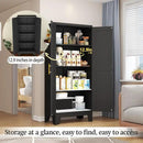 Black Metal Storage Cabinet, 61" Steel Cabinets for Home Office, Kitchen Pantry Storage Cabinet with Doors and 3 Adjustable Shelves, Metal Tool Cabinet, for Office, Home, Garage, School by CozyNest Decor