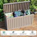 86 Gallon Outdoor Deck Box,Storage Lockable Waterproof Patio Furniture,Garden Tools,Cushions,Pool Accessories Outside Storage Resin Box(Grey) by CozyNest Decor