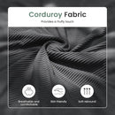 3 Pieces Corduroy Couch Set for Living Room, 8 Seats Cloud Sofa, Deep Seat Floor Couch for Bedroom, Futon Modern Sofa Sectional Bed, Black Corduroy by CozyNest Decor