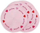 Whaline 4Pcs Round Valentine Placemats Red Pink Heart Embroidered Place Mats Decorative Dinner Table Mats for Home Wedding Anniversary Party Decor by CozyNest Decor