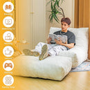 Bean Bag Chair with Ottoman, Comfy Bean Bag Sofa with Memory Foam, Lazy BeanBag Sofa with Footstool, Fireside Bean Bag Couch for Living Room, Bedroom, Apartment by TinyTreasures Baby Boutique