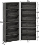 IRONCK Bookshelves and Bookcases Set of 2 Floor Standing 6 Tiers Display Storage Shelves 70 in Tall Bookcase Home Decor Furniture for Home Office, Living Room, Bed Room by CozyNest Decor