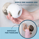 Baby Proofing Door Knob Covers 4 Pack - Easy to Install Child Safety Locks for Doors, Durable & Reusable Child Proof Door Lock, Dual-Lock & Versatile Design, Fits Round Doorknobs, White by TinyTreasures Baby Boutique