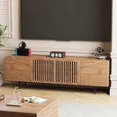 Mid Century Modern TV Stand for 70 Inch TVs, 70.87" Walnut Console with Ample Storage – Stylish Entertainment Center for Living Room or Bedroom by CozyNest Decor