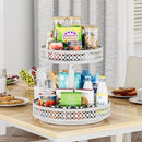 Lazy Susan Organizer 2 Tier - Turntable Spice Rack 12 inch Adjustable Metal Rotating Lazy Susan for Cabinet Pantry Kitchen Countertop Dining Table Cupboard Bathroom Vanity Storage White by CozyNest Decor