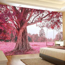 FENDROM Autumn Pink Flower Tapestry Window View Wall Hanging, Nature Forest Floral Trees Garden Scenic Tapestries for Living Room Home Office Dorm by CozyNest Decor