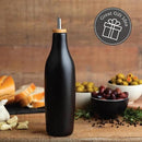 Black Ceramic Olive Oil Dispenser Bottle 16 Oz Container for EVOO or Vinegar, Kitchen Counter Design by CozyNest Decor