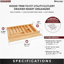 Rev-A-Shelf Trim-to-Fit Silverware Drawer Organizer For Kitchen Utensils, Cutlery Cabinet Storage Divider Insert, 33" x 22", Maple Wood, 4WUTCT-36-1 by CozyNest Decor