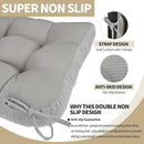 BUYUE Chair Cushion Set for Rocking Chair, Back Pillow & Seat Cushion with Ties, Original Woven Fabric Non-Slip Chair Pads for Elderly Sitting, Light Gray by CozyNest Decor