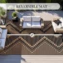 MontVoo Outdoor Rug 8x10 Waterproof Patio Rug-Outdoor Carpet Mat Reversible Plastic Straw Outside Outdoor Rug for RV Camping Picnic Balcony Backyard Pool Deck Porch Modern Boho Black Brown by GreenHaven Gardens