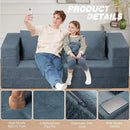 Folding Bean Bag Chair for Adults,3-in-1 Bean Bag Couch Faux Fur Floor Sofa Large Beanbag Convertible Bean Bag Sofa Bed with Pillow in Bedroom,Living Room,Apartment(Queen,Gray) by CozyNest Decor